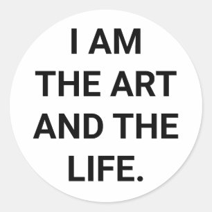 Adesivo Redondo EU SOU A ARTE E A VIDA. Hankamer Artjunkhaus
