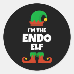 Adesivo Redondo Eu sou a família Endo Elf Pajama Festa Engraçada d