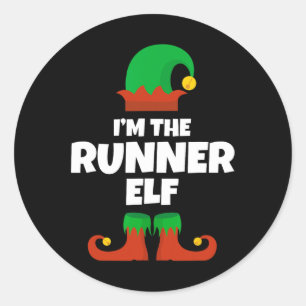 Adesivo Redondo Eu sou a família Runner Elf Pajama Natal Engraçado