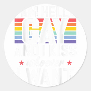 Adesivo Redondo Eu sou a Gay e beijo quem eu quiser a Gay
