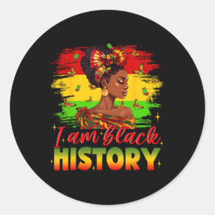 Adesivo Redondo Eu sou a História Negra A Época Americana Da Junta