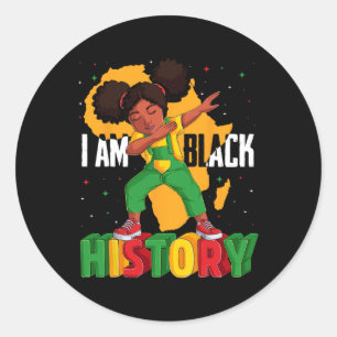 Adesivo Redondo Eu Sou A História Negra Crianças Meninas Mulheres