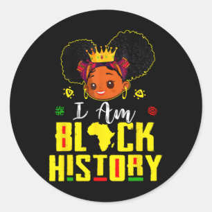 Adesivo Redondo Eu sou a História Negra Mês adolescentes crianças