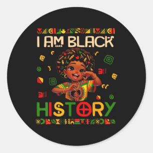 Adesivo Redondo Eu Sou A História Negra Mês Afro-Americano Para Me