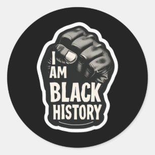 Adesivo Redondo Eu Sou a História Negra Mês do Orgulho Africano