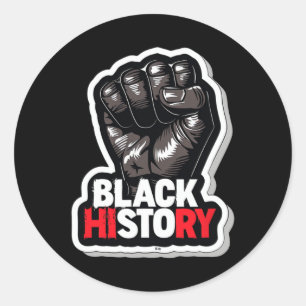 Adesivo Redondo Eu Sou a História Negra Mês do Orgulho Africano