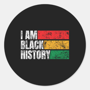 Adesivo Redondo Eu sou a História Negra Mês Engraçado Vintage Junt
