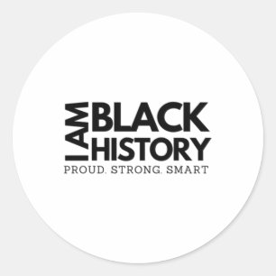 Adesivo Redondo Eu sou a História Negra, orgulhosa, esplêndida esp