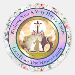 Adesivo Redondo Eu sou a ressurreição e a vida