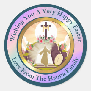 Adesivo Redondo Eu sou a ressurreição e a vida