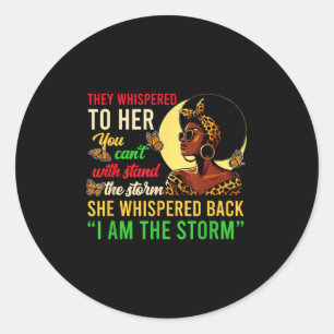 Adesivo Redondo Eu Sou A Tempestade "Black Pride Women Gi"