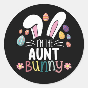 Adesivo Redondo Eu sou a tia Bunny Páscoa a combinar