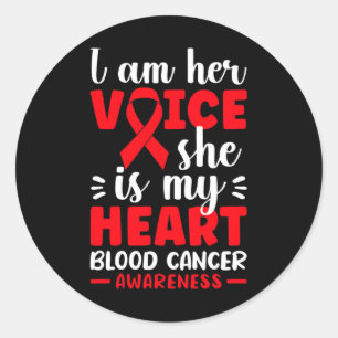 Adesivo Redondo Eu Sou A Voz Dela Ela É O Meu Cancer De Sangue Cor