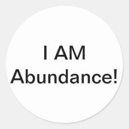 Adesivo Redondo Eu Sou Abundance!