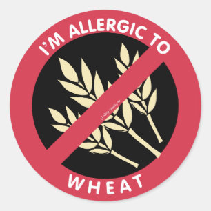 Adesivo Redondo Eu sou alérgico a Wheat Kids Allergy Symbol