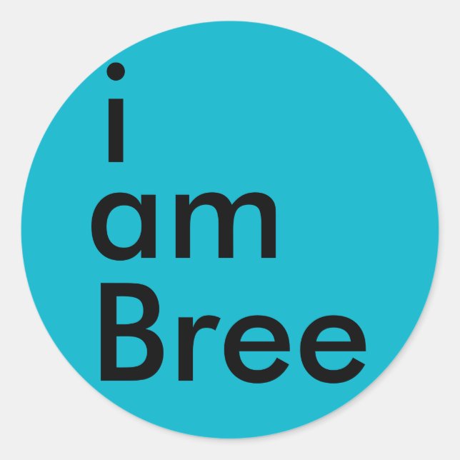 Adesivo Redondo eu sou Bree Sticker (Azul) (Frente)