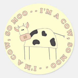 Adesivo Redondo Eu sou Camisetas de Vaca e Presentes