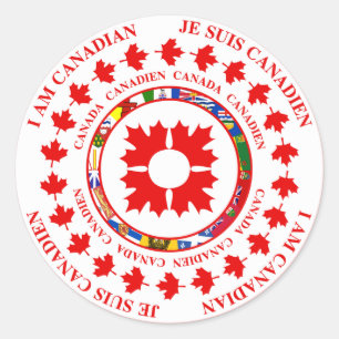 ADESIVO REDONDO EU SOU CANADENSE - JE SUIS CANADIEN STICKER