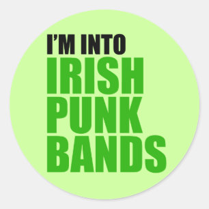 Adesivo Redondo Eu sou em bandas irlandesas do punk