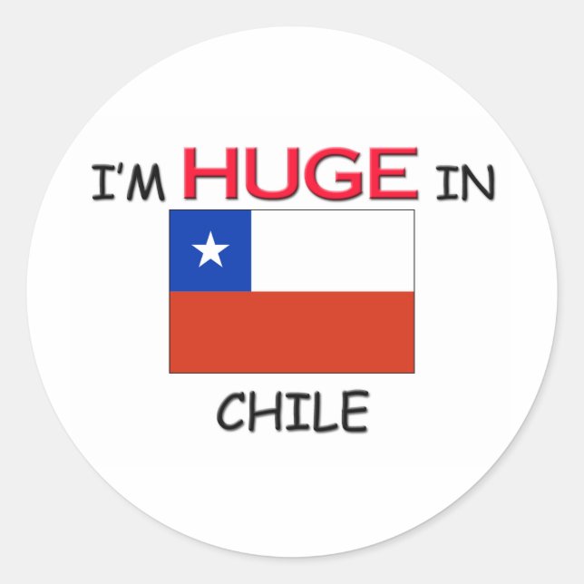 Adesivo Redondo Eu sou ENORME no CHILE (Frente)