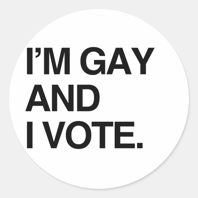 Adesivo Redondo EU SOU GAY E VOTO.png (Frente)