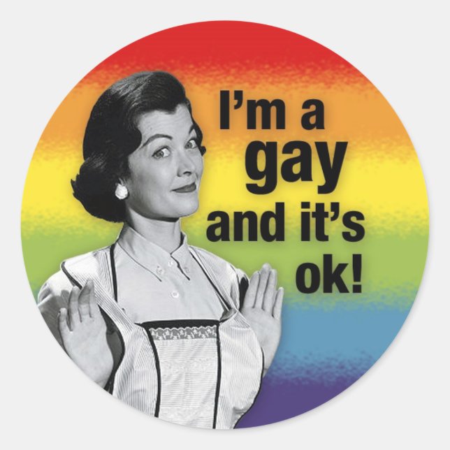 Adesivo Redondo Eu sou GAY - Stickers (Frente)