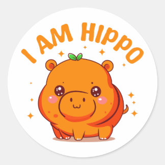 Adesivo Redondo Eu sou Hippo - Engraçado Hippo