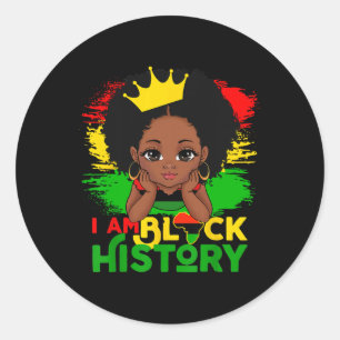 Adesivo Redondo Eu Sou História Negra Bhm Orgulho Negro Melanina N