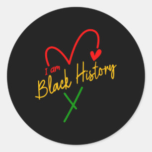 Adesivo Redondo Eu Sou História Negra - Direitos Civis Africanos -