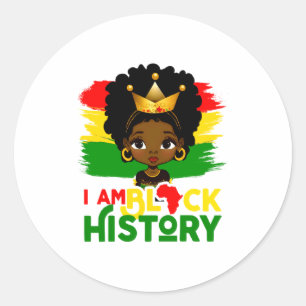 Adesivo Redondo Eu Sou História Negra História Negra Afro-American
