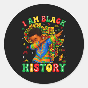 Adesivo Redondo Eu Sou História Negra Mês da História Negra Menino