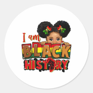 Adesivo Redondo Eu Sou Menina da História Negra Blm Mês da Históri