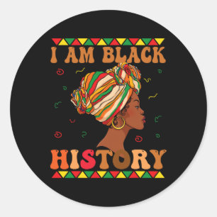 Adesivo Redondo Eu Sou Mês da História Negra Afro-Americano Para M