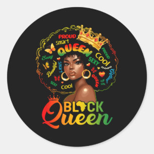 Adesivo Redondo Eu Sou Mês da História Negra Mulher Garota Afro Ne