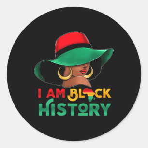Adesivo Redondo Eu Sou Mês da História Negra Mulher Menina Afro Ne