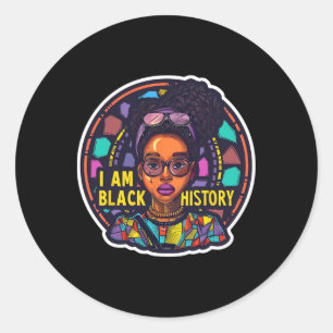 Adesivo Redondo Eu Sou Mês da História Negra Orgulho Africano Punh