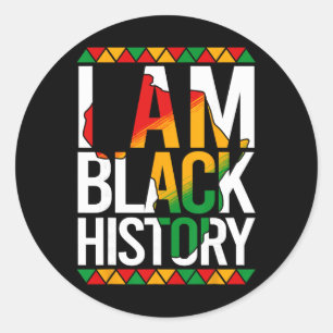 Adesivo Redondo Eu Sou Mês da História Negra Orgulho Afro-American