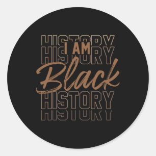 Adesivo Redondo Eu Sou Mês da História Negra Orgulho Afro-American