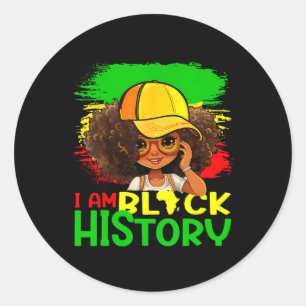 Adesivo Redondo Eu Sou Mês da História Negra Rainhas Melanina Negr