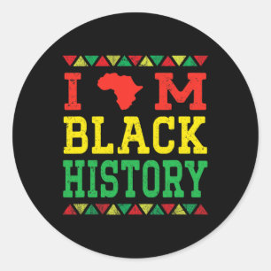 Adesivo Redondo Eu Sou Mês da História Negra Raízes Vintage Histór