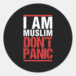 Adesivo Redondo Eu Sou Muçulmano Não Estou Em Pânico