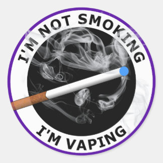 Adesivo Redondo Eu sou NÃO FUMANDO mim sou VAPING