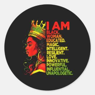 Adesivo Redondo Eu sou negra história negra mês afro-americana