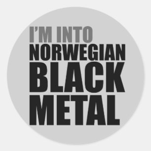 Adesivo Redondo Eu sou no metal preto norueguês
