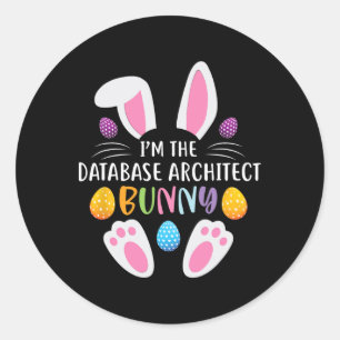 Adesivo Redondo Eu sou o arquiteto de banco de dados Bunny Engraça