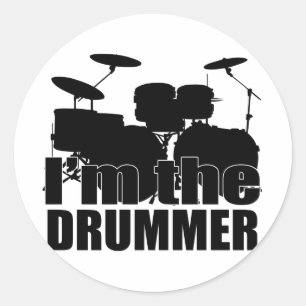 Adesivo Redondo Eu sou o baterista