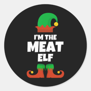 Adesivo Redondo Eu sou o Churrasco de Natal da Família de Carne Fe