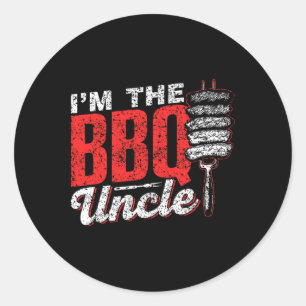 Adesivo Redondo Eu sou o Churrasco Tio Carne Barbecue Grill Grill 