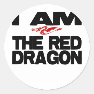 Adesivo Redondo Eu sou o Dragão Vermelho