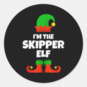 Adesivo Redondo Eu Sou O Elfo Skipper Família Pijama Natal Engraça